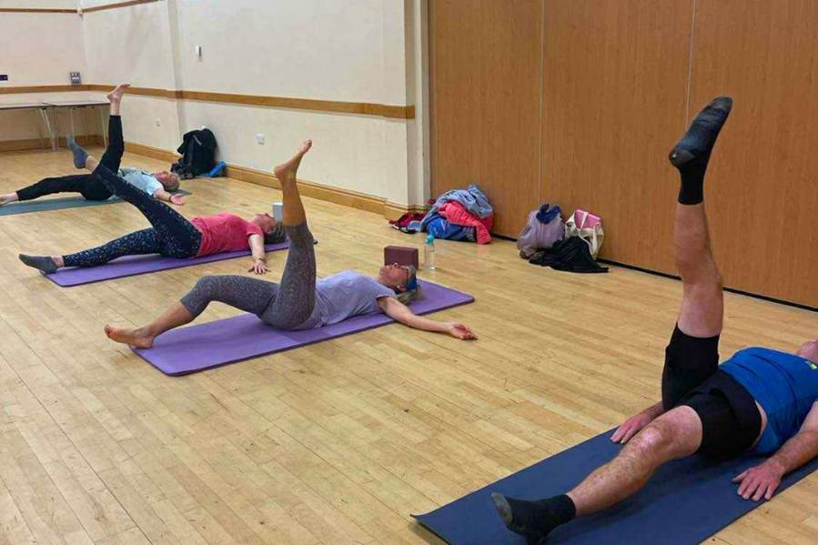 Ad Astra Yoga and Pilates members doing Single Leg Circles